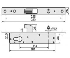 Unimet mp zw h-60 zamek wpuszczany hakowy h-60