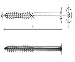 Pgb*pfs-screv spks 6*240 wkręt do drewna z Łbem stożkowym na torx 6*240mm t30