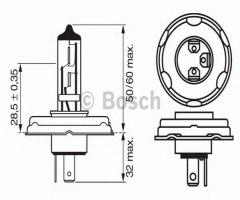 Bosch 1987302021 Żarówka r2h 45/40w 12v pure light, alfa romeo alfasud sprint (902.a), citroËn 2 cv