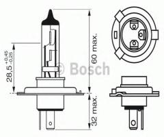 Bosch 1987302041 Żarówka h4 60/55w 12v pure light, alfa romeo 33 (905), audi 80 (81, 85, b2)