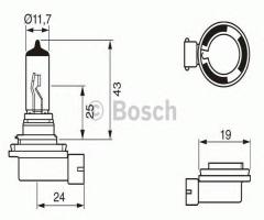 Bosch 1987302084 Żarówka h11 55w 12v pure light, audi a4 (8e2, b6), bmw 3 (e46) touring 