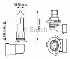 Bosch 1987302154 Żarówka hb3 60w 12v xenon blue, land rover freelander 2 (fa_)