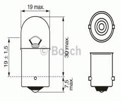 Bosch 1987302203 Żarówka r10w 12v pure light, alfa romeo 33 (907a), audi 100 (44, 44q, c3)