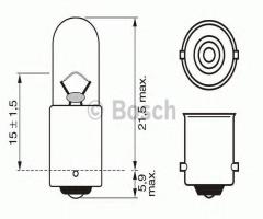 Bosch 1987302207 Żarówka t4w 12v pure light, alfa romeo gtv (116), audi 80 (81, 85, b2), austin mini