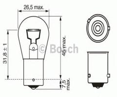 Bosch 1987302213 Żarówka py21w 12v, alfa romeo 155 (167), audi coupe (89, 8b), austin metro