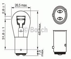 Bosch 1987302215 Żarówka p21/4w 12v pure light, bmw 3 (e46), citroËn jumper nadwozie pełne (230l)