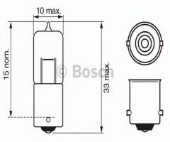 Bosch 1987302233 Żarówka 10w 12v pure light, bmw 5 (e39)