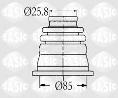 Sasic 4003408 osłona przegubu wewnętrznego renault *25.8 lewa, citroËn saxo (s0, s1)