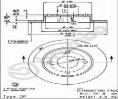 Brembo 08.5164.24 tarcza hamulcowa ford escort 90-95, ford fiesta iii (gfj)