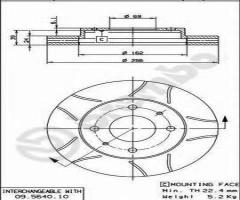 Brembo 09.5640.75 tarcza hamulcowa mitsubishi galant 89-01, hyundai santamo, kia joice