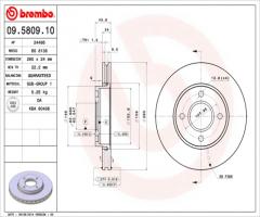 Brembo 09.5809.10 tarcza hamulcowa ford escort 92-00 1,8 16v, ford escort v (gal)