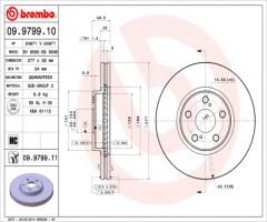 Brembo 09.9799.11 tarcza hamulcowa toyota avensis 03-09 wen, toyota avensis sedan (t25)