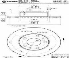 Brembo 09.8931.20 tarcza hamulcowa fiat ducato 02-06 went. (11-15), citroËn jumper autobus