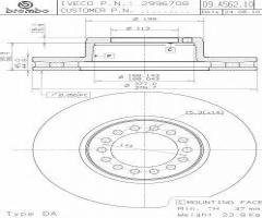 Brembo 09.a562.10 tarcza hamulcowa iveco eurocargo 130e 05-przód