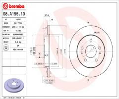 Brembo 08.a155.10 tarcza hamulcowa daihatsu terios 97-, daihatsu terios (j1)