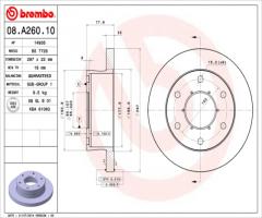 Brembo 08.a260.10 tarcza hamulcowa iveco daily iii 06-, iveco daily iv platforma / podwozie