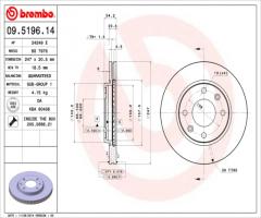 Brembo 09.5196.11 zastąpiona przez 09.5196.14, citroËn ax (za-_)