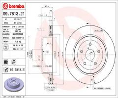 Brembo 09.7813.21 tarcza hamulcowa subaru impreza wrx sti 05-07 tył, subaru impreza sedan (gd, gg)