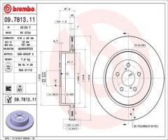 Brembo 09.7813.11 tarcza hamulcowa subaru impreza wrx sti 01-06 tył, subaru impreza sedan (gd, gg)