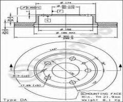 Brembo 09.5906.14 tarcza hamulcowa fiat ducato 94-02 wentylowana (18), citroËn jumper autobus (230p)