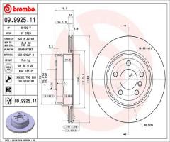 Brembo 09.9925.11 tarcza hamulcowa bmw x5 e70 07-tył, bmw x5 (e70)