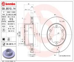 Brembo 09.9510.14 tarcza hamulcowa vw crafter 06-tył