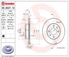 Brembo 09.9537.10 tarcza hamulcowa hyundai accent 00-02, hyundai accent ii (lc)