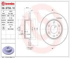 Brembo 08.9759.10 tarcza hamulcowa iveco daily iii 06- tył, iveco daily iv autobus