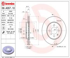 Brembo 09.a357.10 tarcza hamulcowa honda jazz 02 -, honda jazz ii (gd)