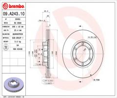 Brembo 09.a243.10 tarcza hamulcowa mitsubishi pajero 89-91 2,5td