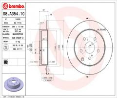 Brembo 08.a354.10 tarcza hamulcowa toyota corolla verso 04-tył