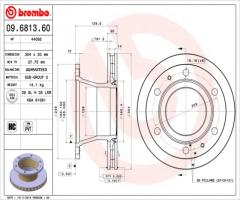 Brembo 09.6813.60 tarcza hamulcowa iveco eurocargo 65e 06-tył