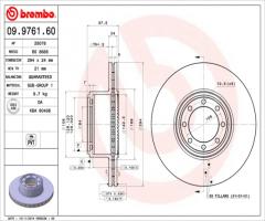 Brembo 09.9761.60 tarcza hamulcowa iveco daily iii 06-tył wen, iveco daily iv autobus