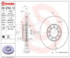 Brembo 09.9762.10 tarcza hamulcowa iveco daily iii 06 -, iveco daily iv platforma / podwozie