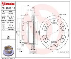 Brembo 09.9763.10 tarcza hamulcowa iveco daily iii 06-tył, iveco daily iv platforma / podwozie