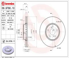 Brembo 09.9790.10 tarcza hamulcowa toyota avensis 01-03, toyota avensis (_t22_)