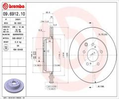 Brembo 09.6912.10 tarcza hamulcowa nissan 300zx 90-96 tył, nissan 300 zx (z32)