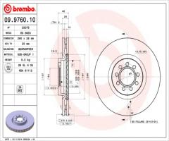 Brembo 09.9760.10 tarcza hamulcowa iveco daily iii 06 -, iveco daily iv autobus