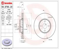 Brembo 09.9790.20 tarcza hamulcowa toyota corolla verso 01-04, toyota corolla kombi (_e12j_, _e12t_)