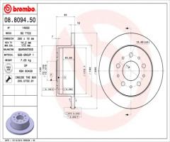 Brembo 08.8094.50 tarcza hamulcowa fiat ducato 06- tył, citroËn jumper autobus