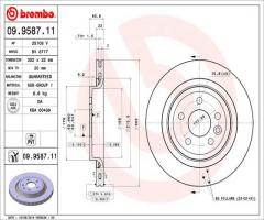 Brembo 09.9587.11 tarcza hamulcowa volvo s80 ii 06-tył, volvo v60