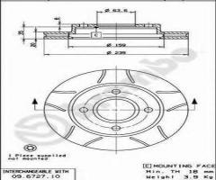 Brembo 09.6727.77 tarcza hamulcowa ford escort 90-00 wentylowana, ford fiesta iii (gfj)