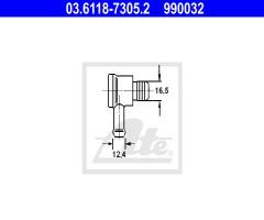 Ate 03.6118-7305 zawór serwa vw/audi/francuzy kątowy