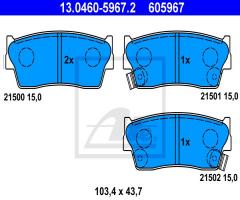 Ate 13.0460-5967 klocki hamulcowe przód suzuki vitara, suzuki vitara cabrio (et, ta)