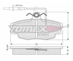 Tomex 10481 klocki hamulcowe citroen zx 91-97 z czujnikiem, citroËn zx break (n2)