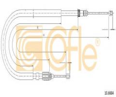 Cofle 10.6684 linka hamulca ręcznego renault, renault megane i grandtour (ka0/1_)