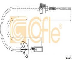 Cofle 12.7201 linka sprzęgła fiat, fiat panda (169), ford ka (ru8)