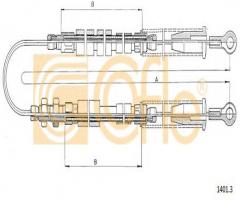 Cofle 1401.3 linka hamulca ręcznego fiat, fiat cinquecento (170)