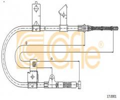 Cofle 17.0001 linka hamulca ręcznego nissan, nissan micra ii (k11)