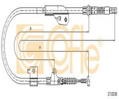 Cofle 17.0238 linka hamulca ręcznego nissan, nissan primera (p11)